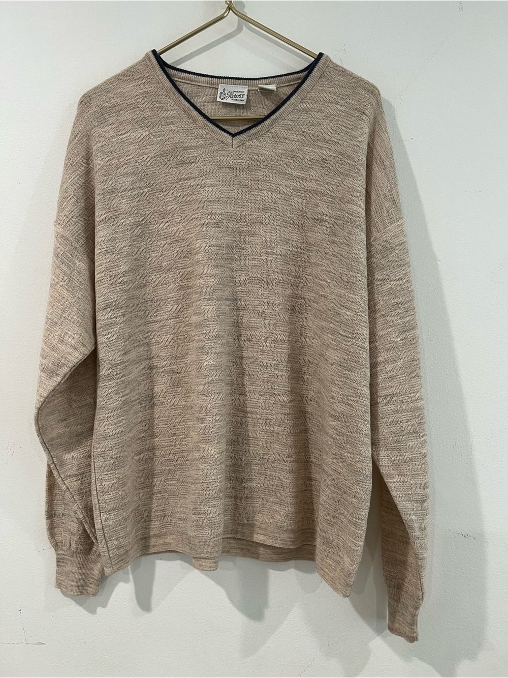 MAGLIFICIO FLORENCE Mens Golf
Sweater MADE IN ITALY V-Neck men’s  Beige brown L